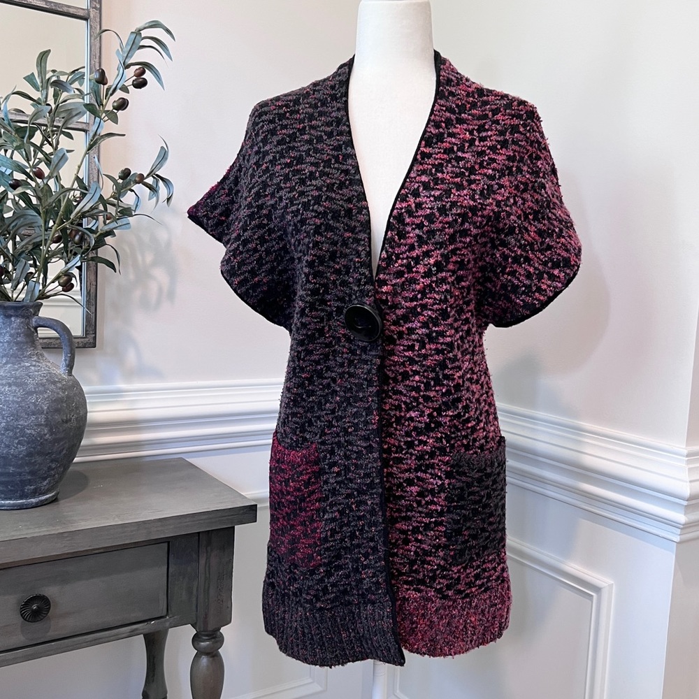 Anthropologie Curio Color Block Button /Snap Fron… - image 1